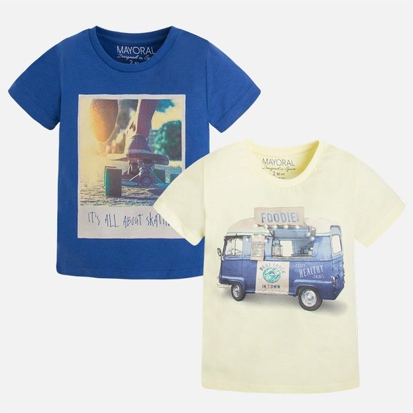 Mayoral,Jungen,2 T-shirts, 3039,gelb/blau