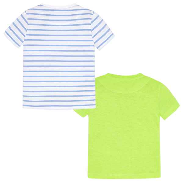 T-Shirt Jungen Set Surfing,Mayoral,3065,Blau/gestreift+Grün