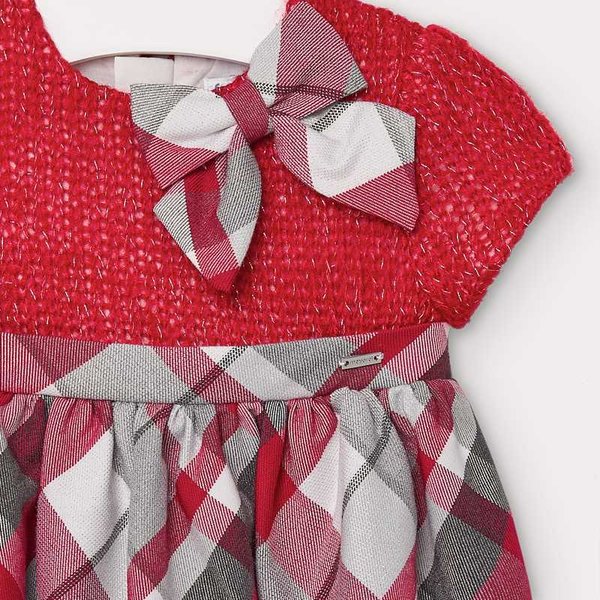 Kleid Strick kombiniert Baby Mädchen Art . 10-02952-026  Rot