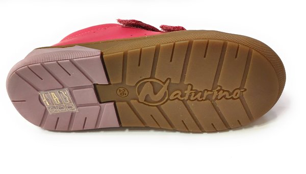 NATURINO GABBY VL Sneaker aus Nappaleder mit Klettverschluss, Rose/Red/Pink