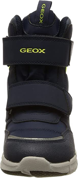 Geox Jungen J Flexyper Boy B ABX Chukka Boot,Navy/Fluo Yellow,wasserdicht,Schmalgeschnitten