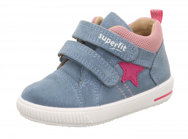 MOPPY - Blau/Pink Sneaker low mit Klettverschluss